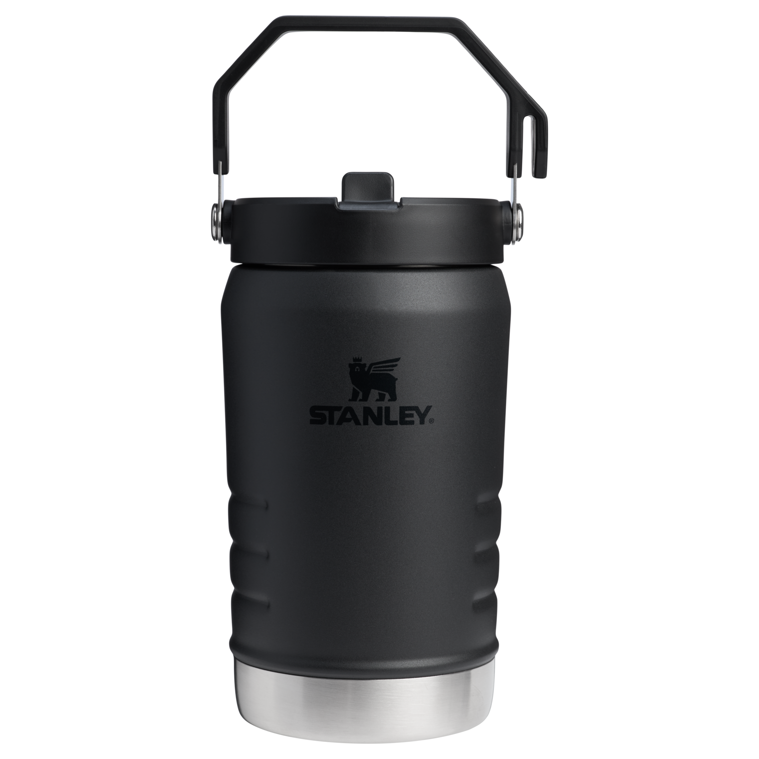 Stanley 40 OZ IceFlow Flip Straw Stainless Steel Water Bottle Tumbler In Black