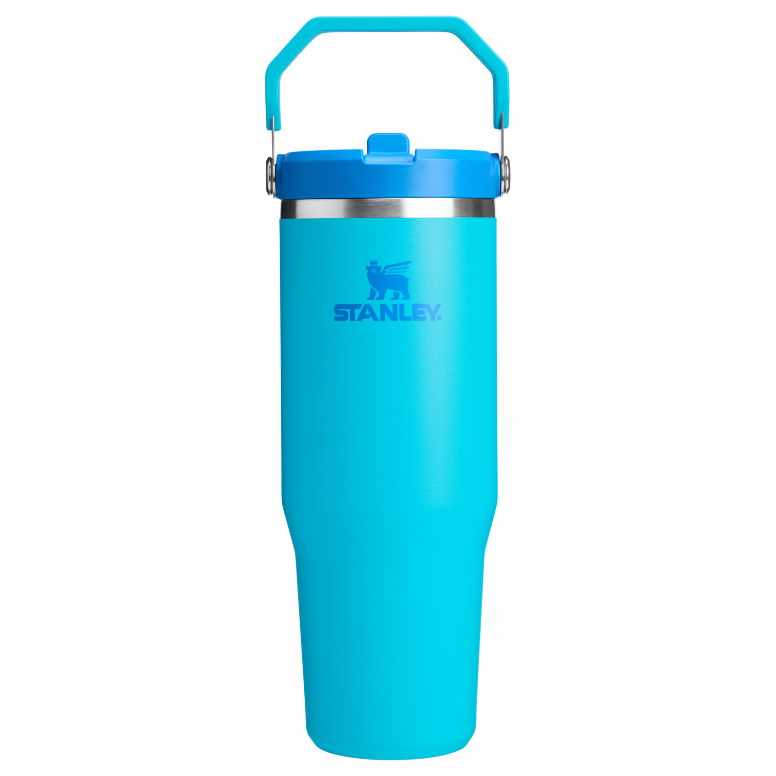 Stanley 30 oz IceFlow Flip Straw Water Bottle In Splash Blue