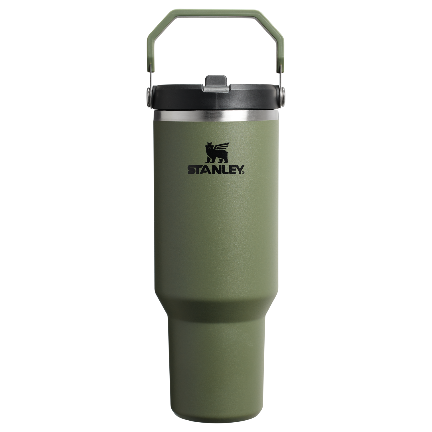 Stanley 40 OZ Ice Flow Flip Straw Insulated Tumbler In Dried Pine Green