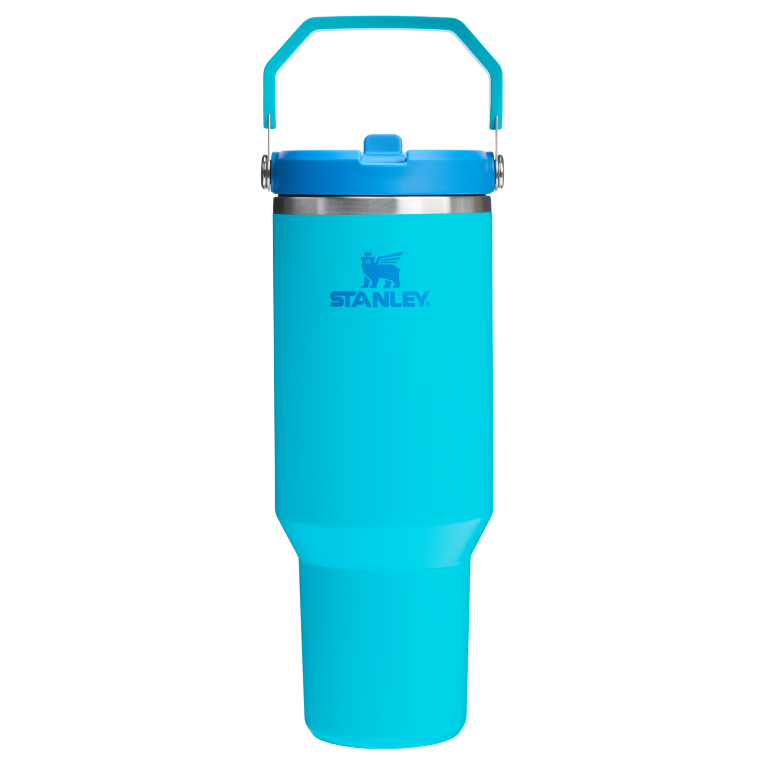 Stanley 40 OZ IceFlow Flip Straw Stainless Steel Tumbler In Splash Blue