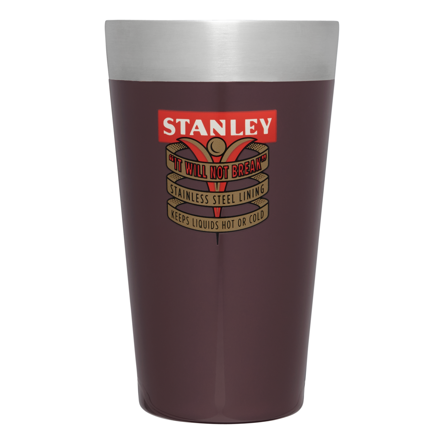 Stanley 16 OZ Stacking Beer Pint In 1940 Garnet From The Milestones Collection