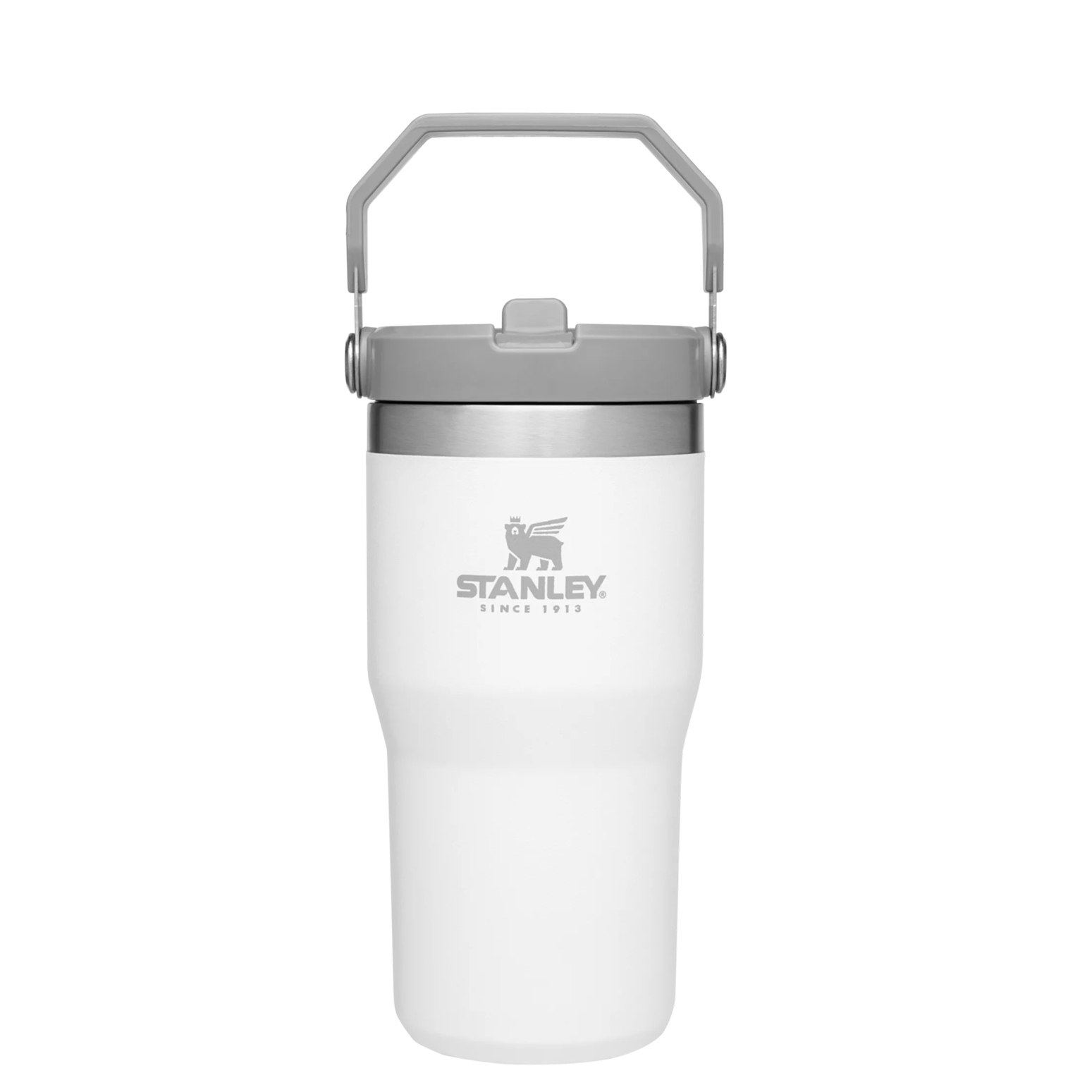 Stanley The IceFlow FlipStraw Tumbler Water Bottle 20 OZ In Polar White